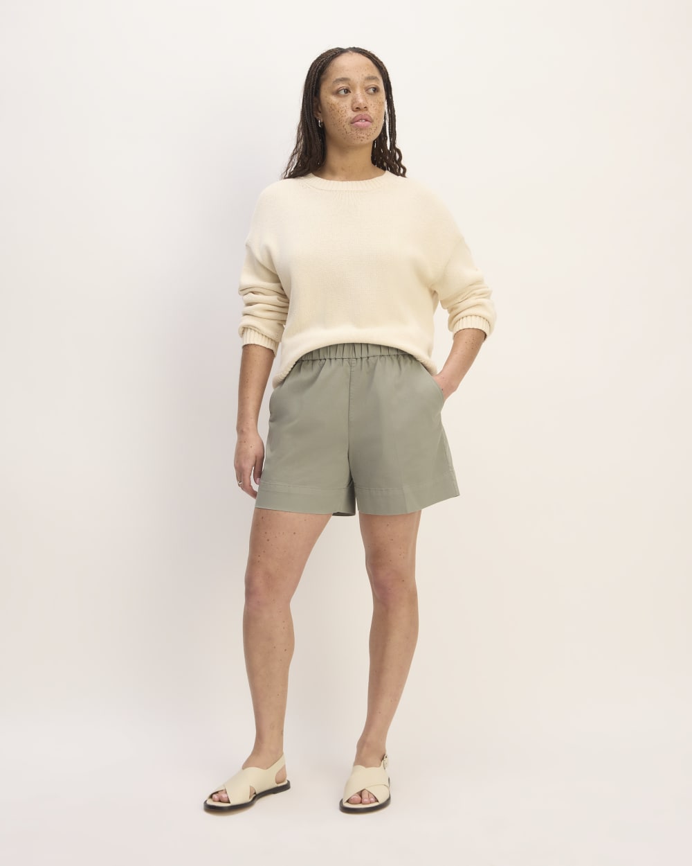 womens-easy-chino-long-short-sage-green | primary