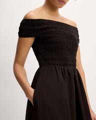 womens-gauze-off-shoulder-dress-black
