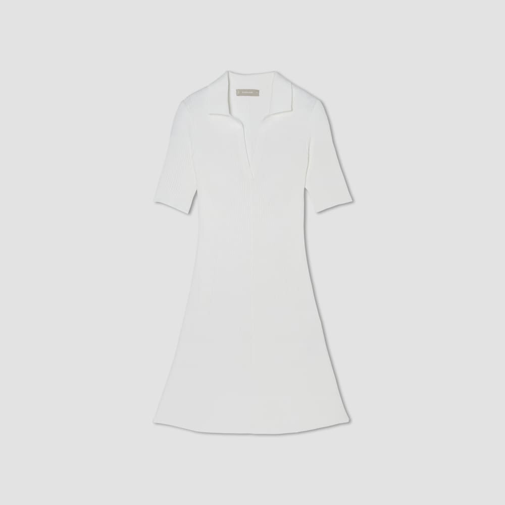 womens-ribbed-short-sleeve-polo-dress-white | alt