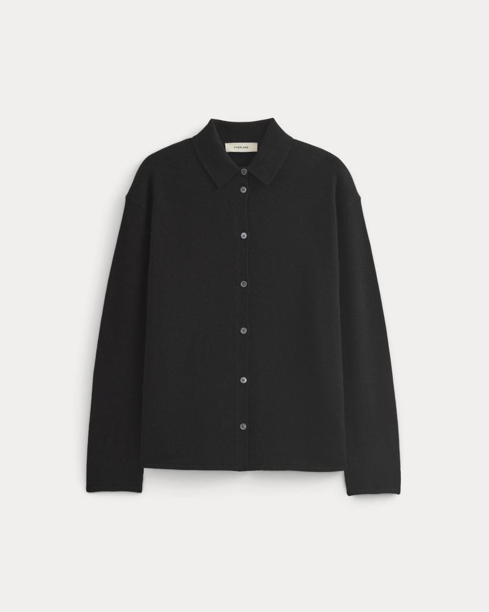 womens-cashmere-button-up-shirt-black | alt
