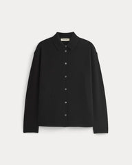 womens-cashmere-button-up-shirt-black | alt