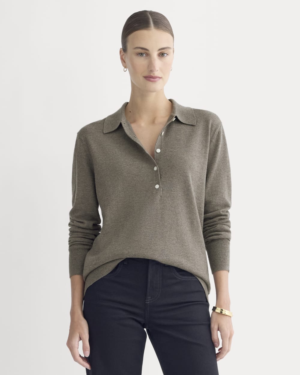 womens-oversized-polo-sweater-merino-heather-ash-taupe | primary