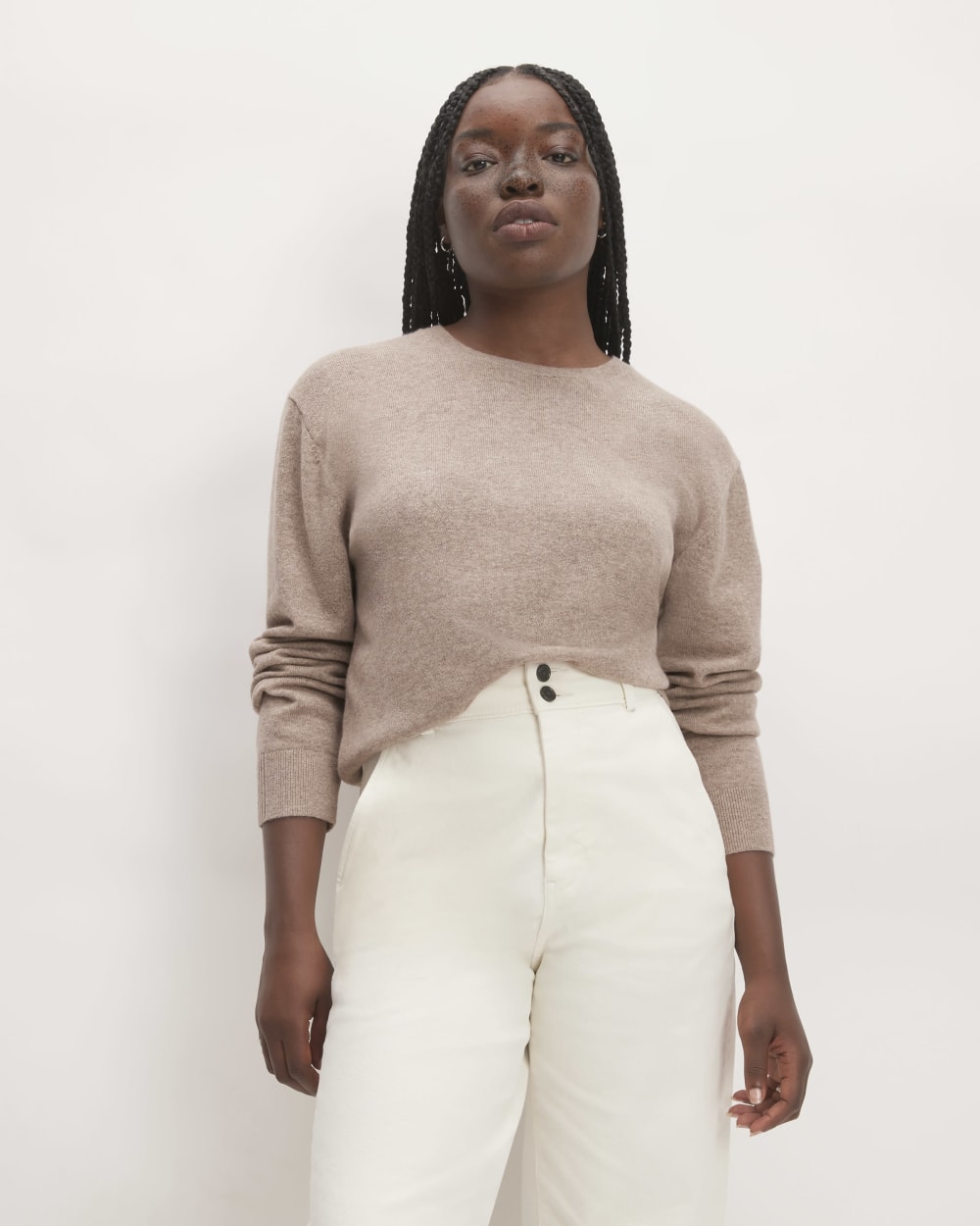 womens-cashmere-classic-crew-sweater-toasted-sesame | primary