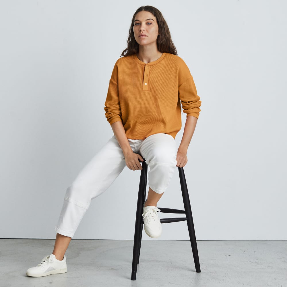 womens-organic-ctn-waffle-henley-orange
