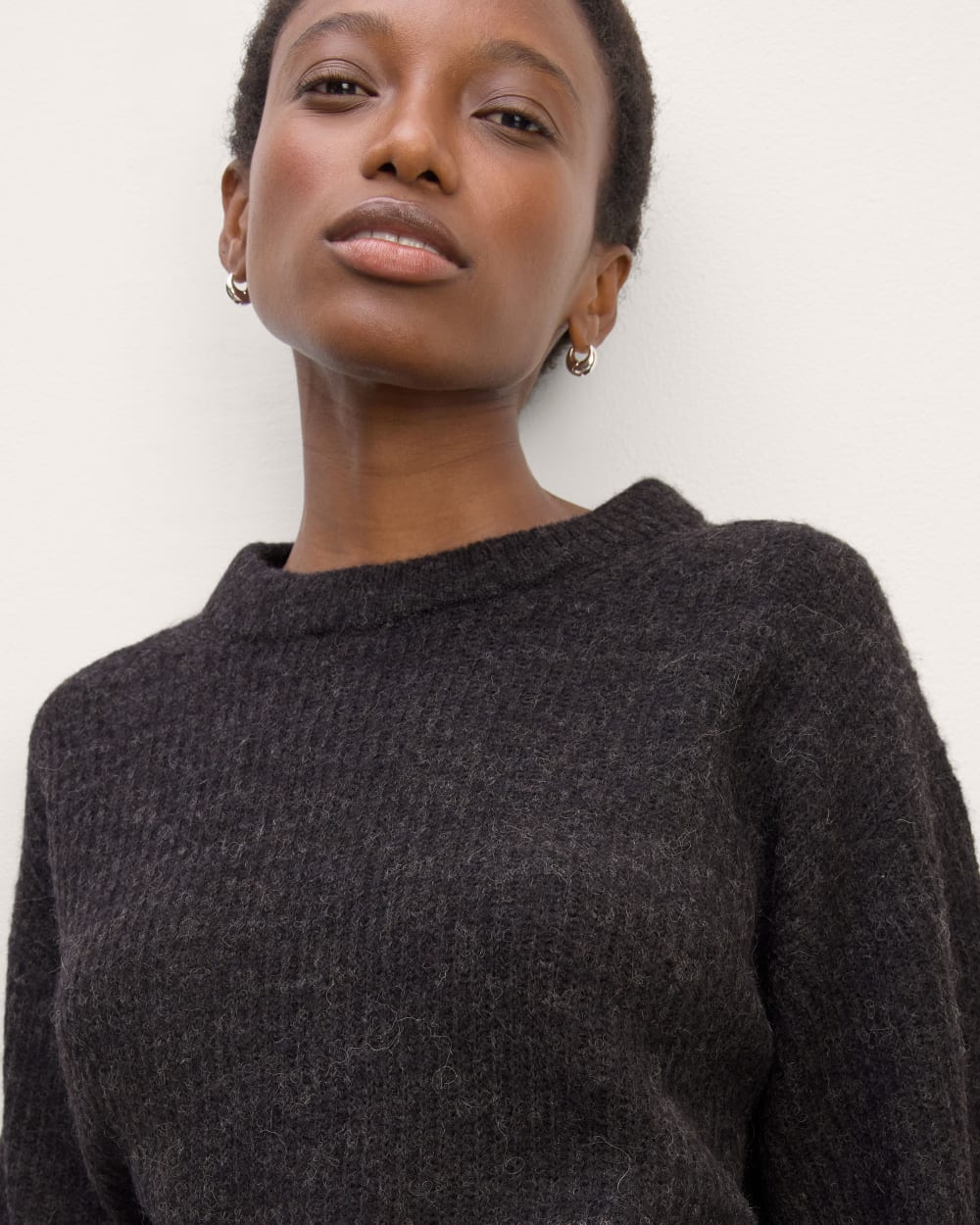 womens-alapaca-ribbed-cocoon-crew-heathered-black | alt