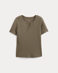 womens-shimmy-v-neck-top-taupe | alt