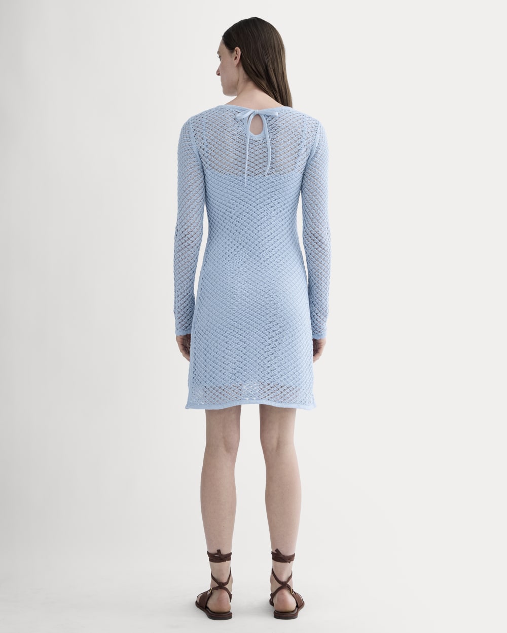 womens-lace-knit-mini-dress-sky-blue