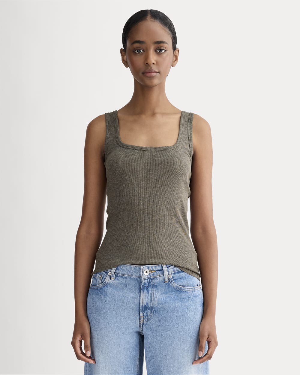 womens-luxe-rib-square-neck-tank-heathered-fatigue | primary