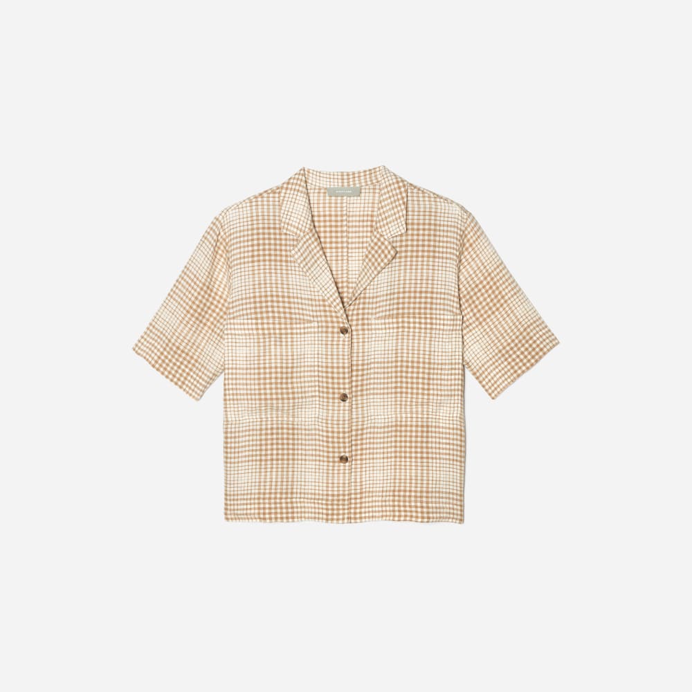 womens-linen-workwear-shirt-coffee-grid