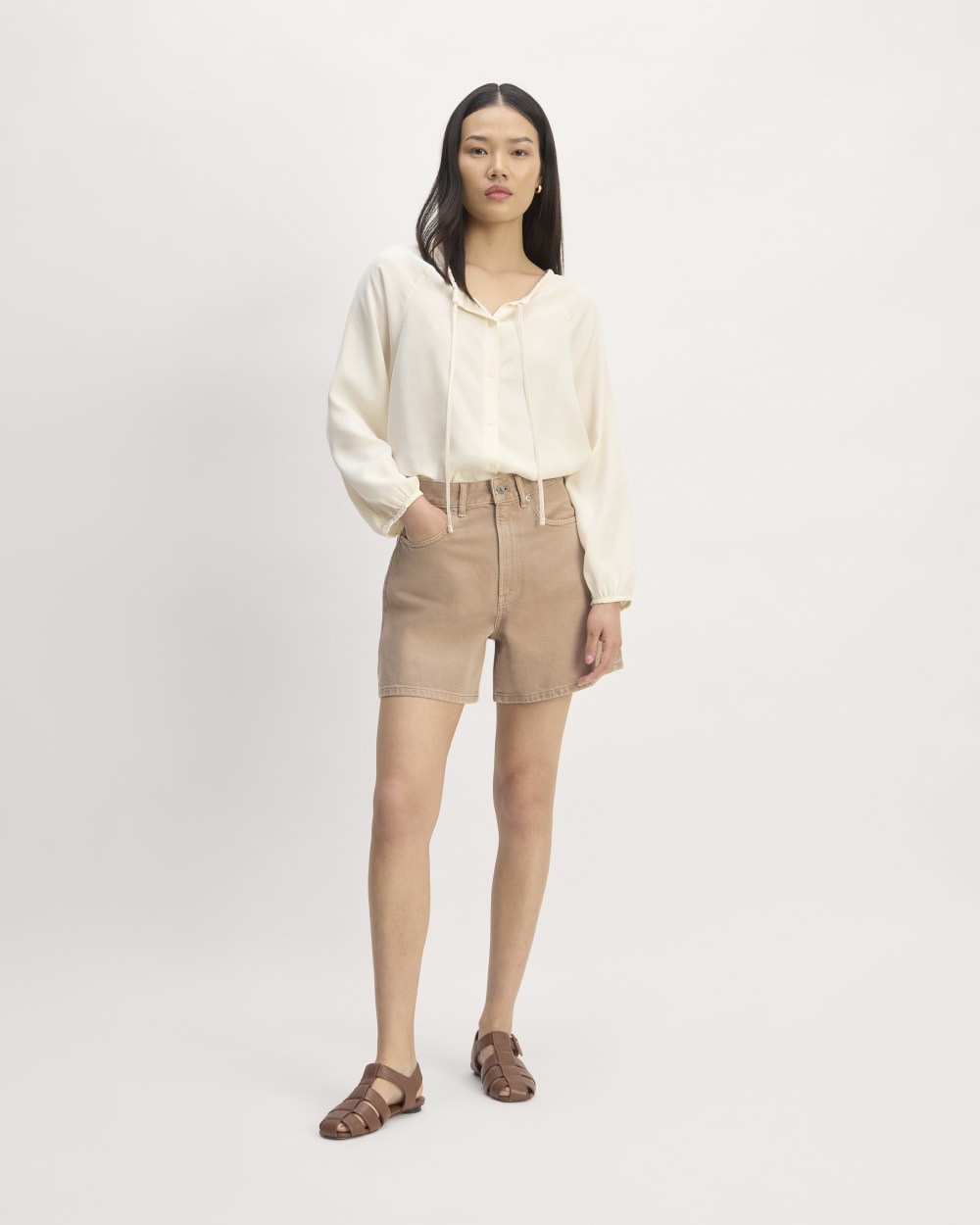 womens-a-line-denim-short-neutral-chanterelle | primary