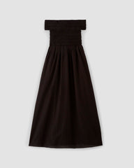 womens-gauze-off-shoulder-dress-black | alt