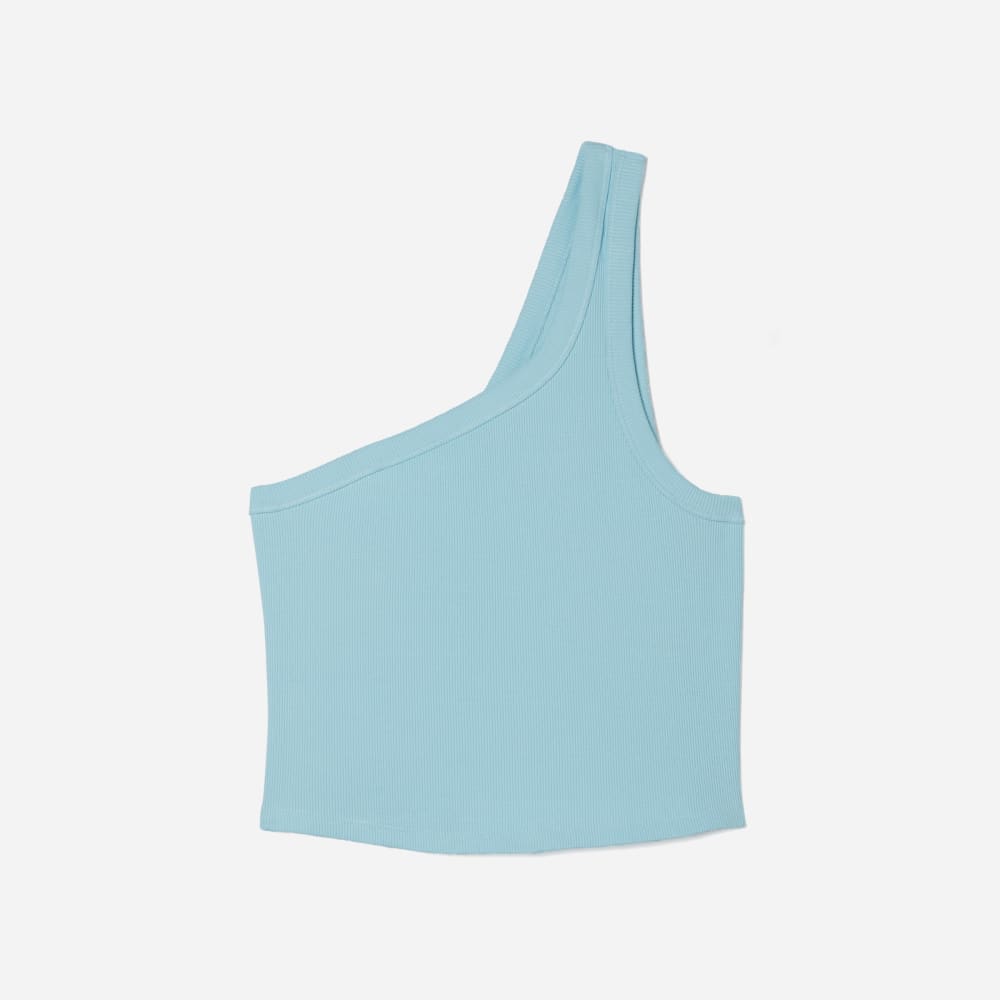 womens-ribbed-one-shoulder-tank-ice-blue | alt