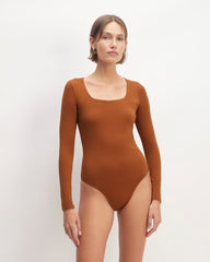 womens-long-sleeve-square-bodysuit-thong-honey