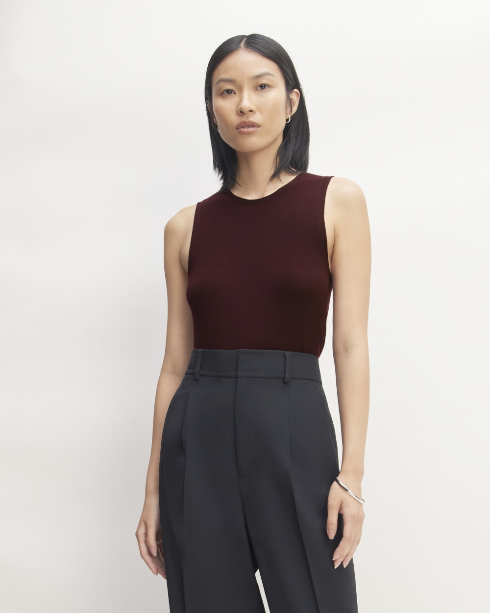 womens-ultrafine-merino-ribbed-shell-tank-burgundy | primary