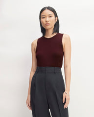 womens-ultrafine-merino-ribbed-shell-tank-burgundy | primary