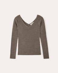 womens-merino-off-shoulder-sweater-top-heather-cocoa | alt