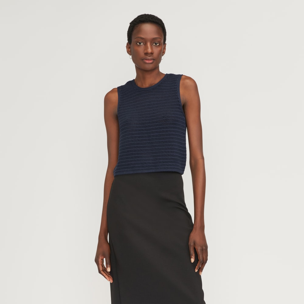 womens-crochet-knit-cami-navy | primary