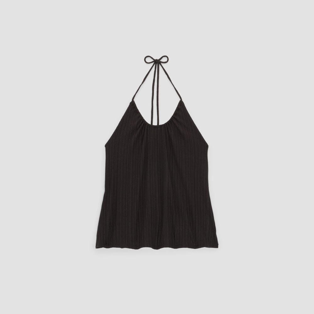 womens-rib-soft-knit-halter-top-black | alt