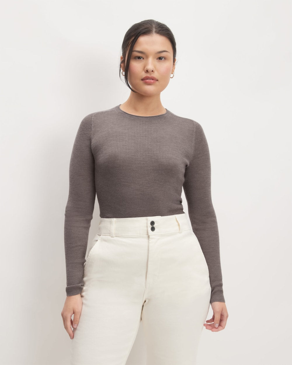 womens-ultrafine-merino-ribbed-crew-heather-cocoa | primary