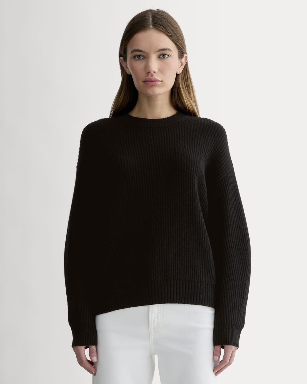womens-wool-cashmere-cocoon-crew-sweater-black | primary