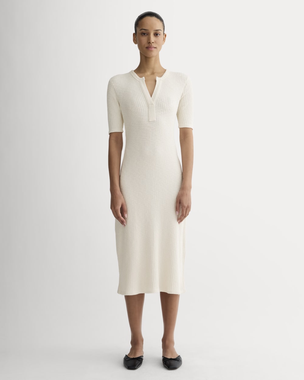 womens-rib-knit-henley-dress-bone | primary