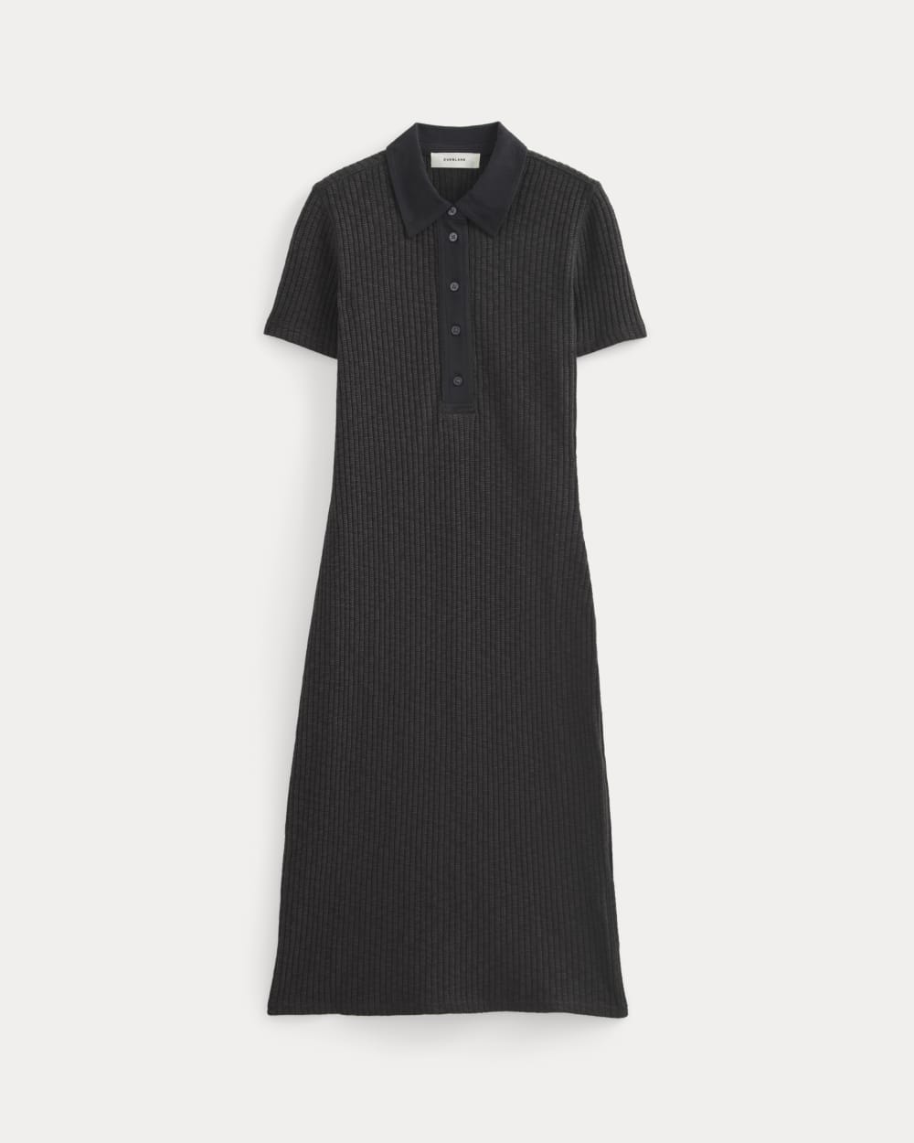 womens-cozy-rib-polo-dress-black | alt