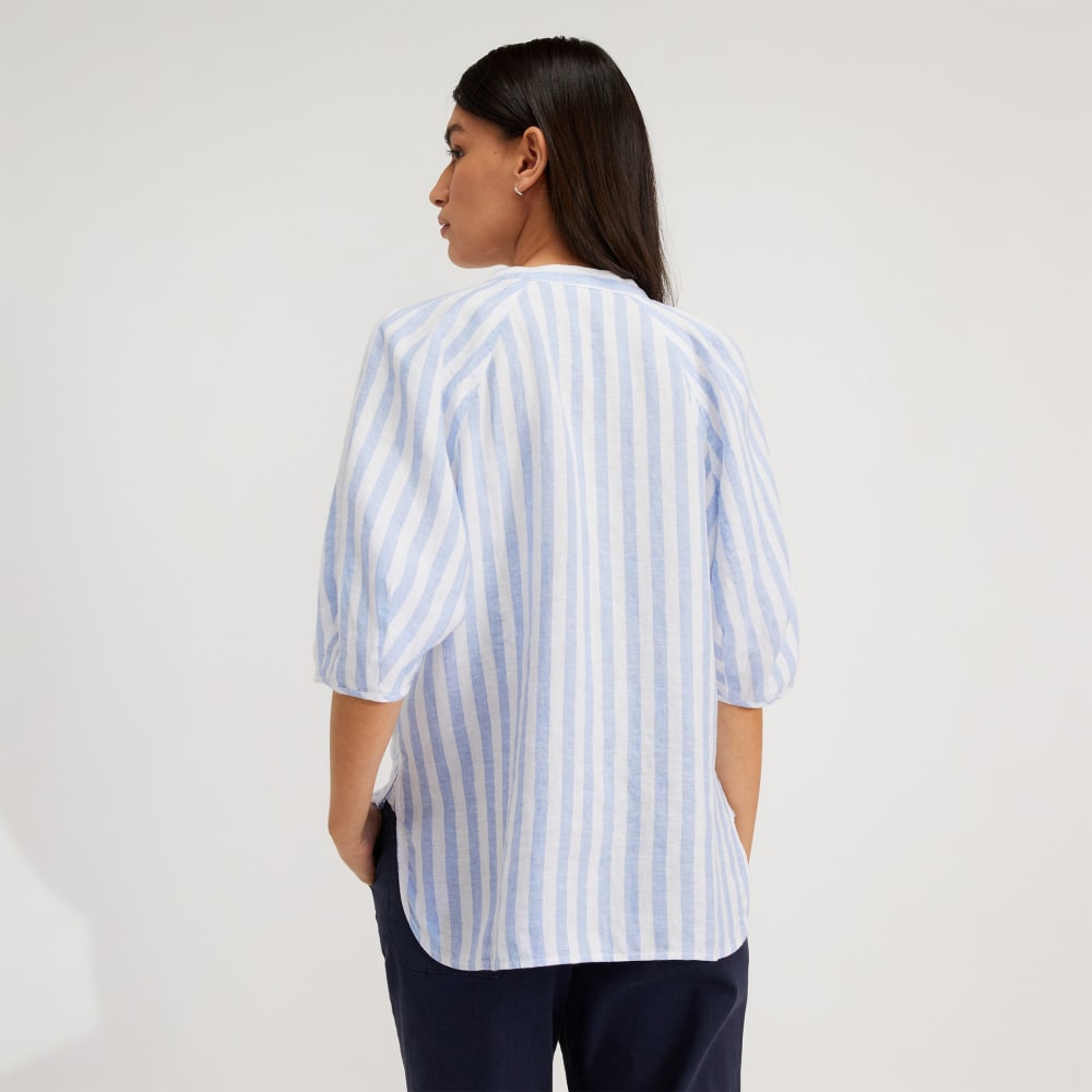 womens-linen-puff-sleeve-shirt-blue-white