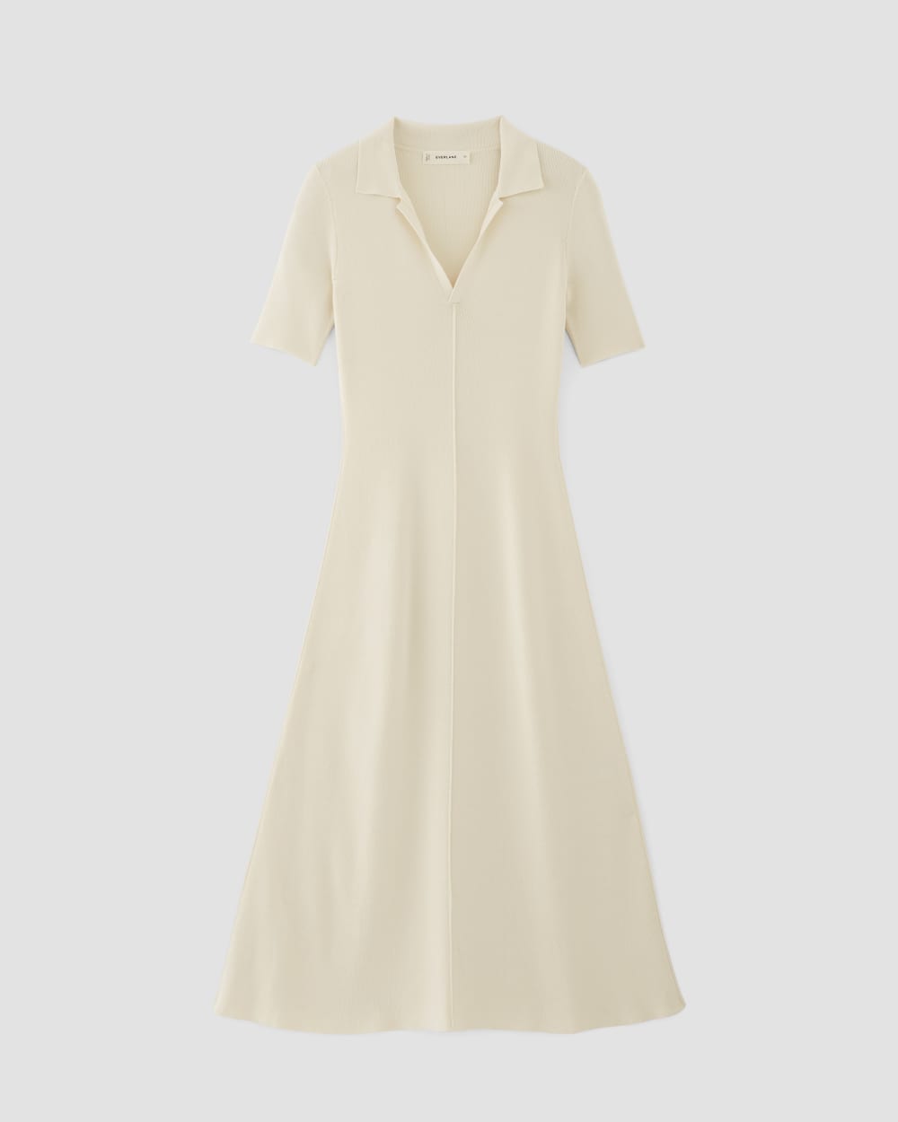 womens-viscose-knit-polo-midi-dress-beige | alt