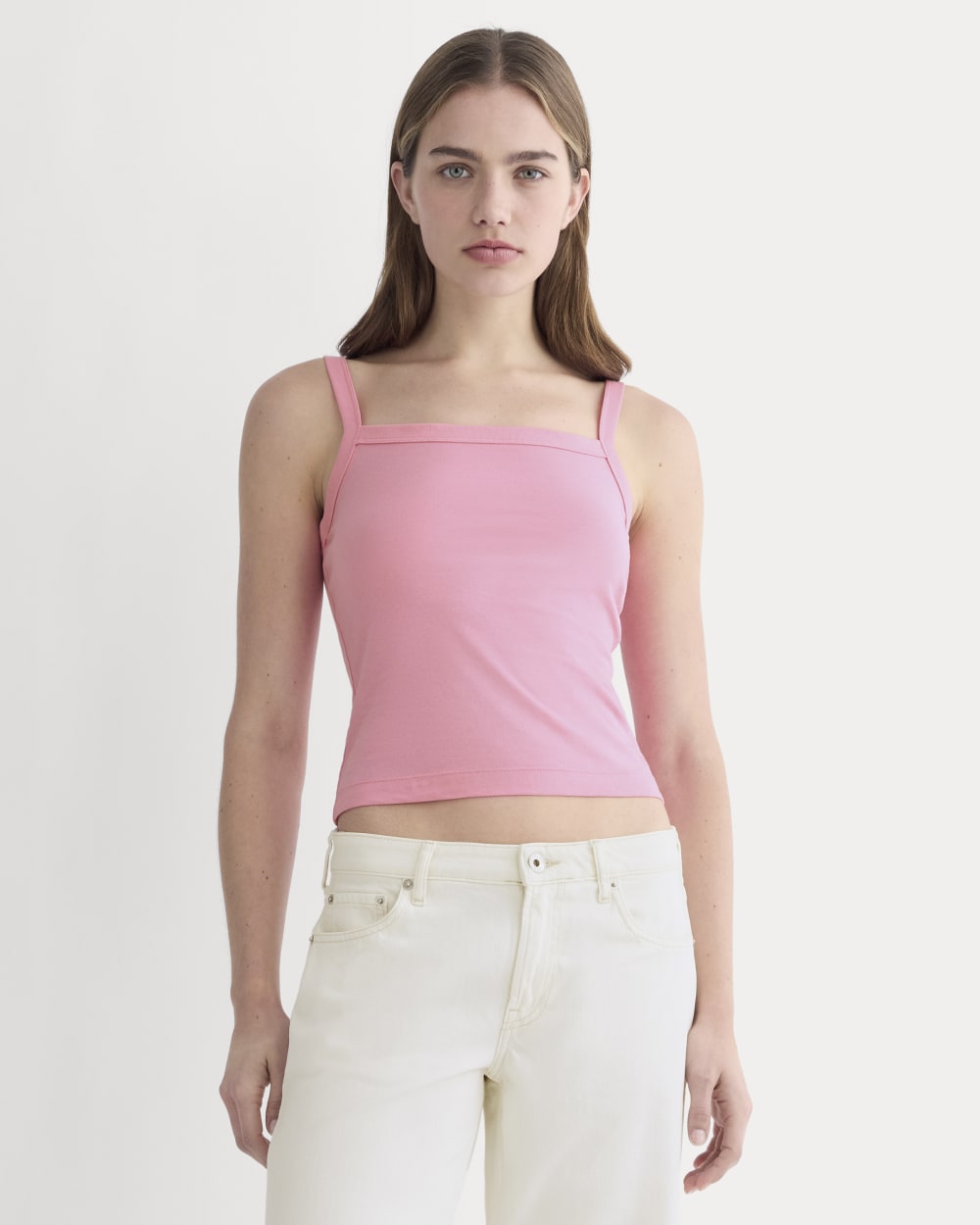 womens-essential-square-neck-tank-deeppink | primary