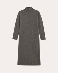 womens-cashmere-turtleneck-sweater-dress-heather-charcoal | alt
