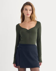 womens-sweatheart-neck-top-in-butterluxe-dark-green | primary