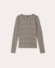 womens-supima-rib-long-sleeve-crew-bone-black-stripe | alt