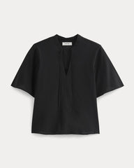 womens-gauze-tie-front-shirt-black | alt