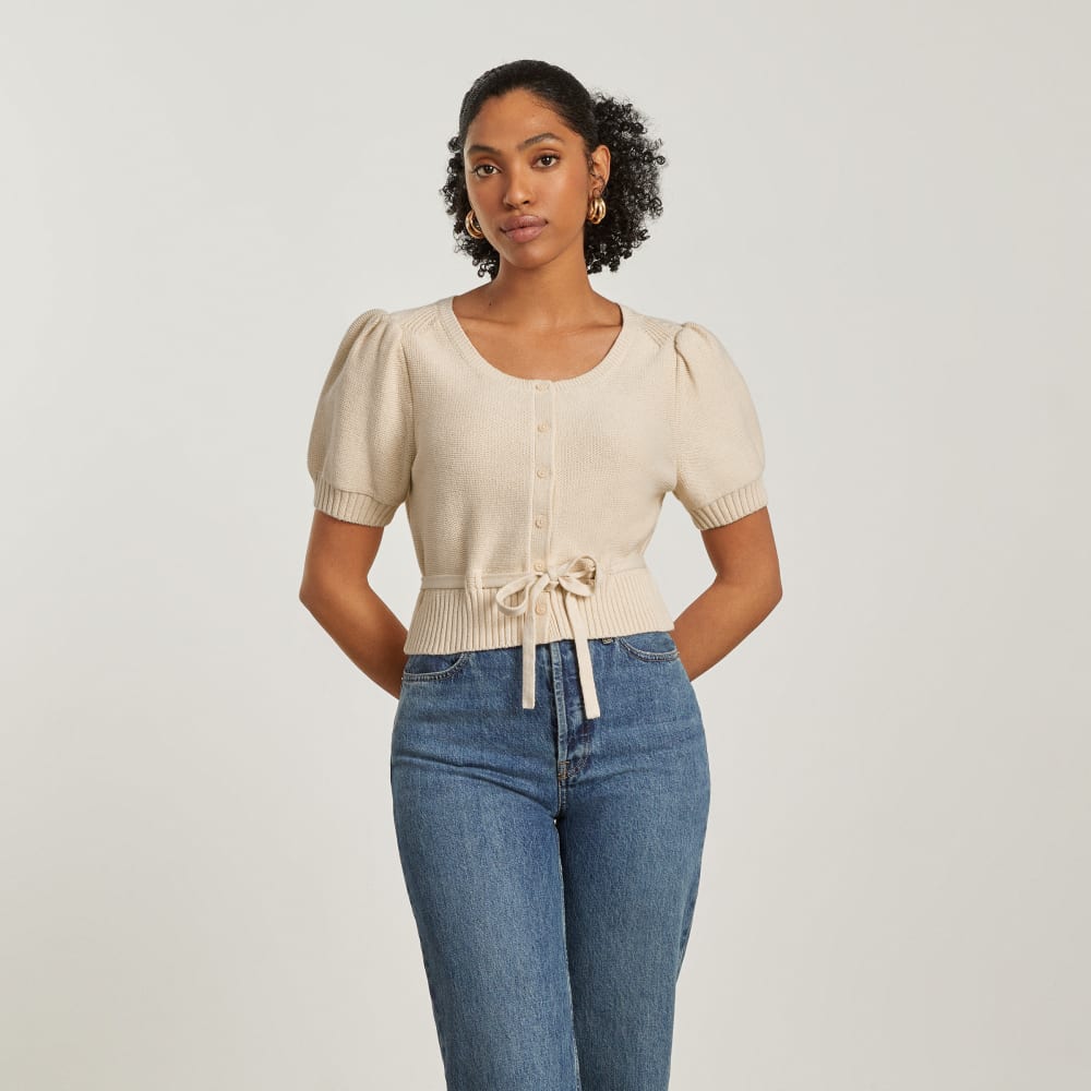 womens-puff-sleeve-sweater-top-parchment | primary