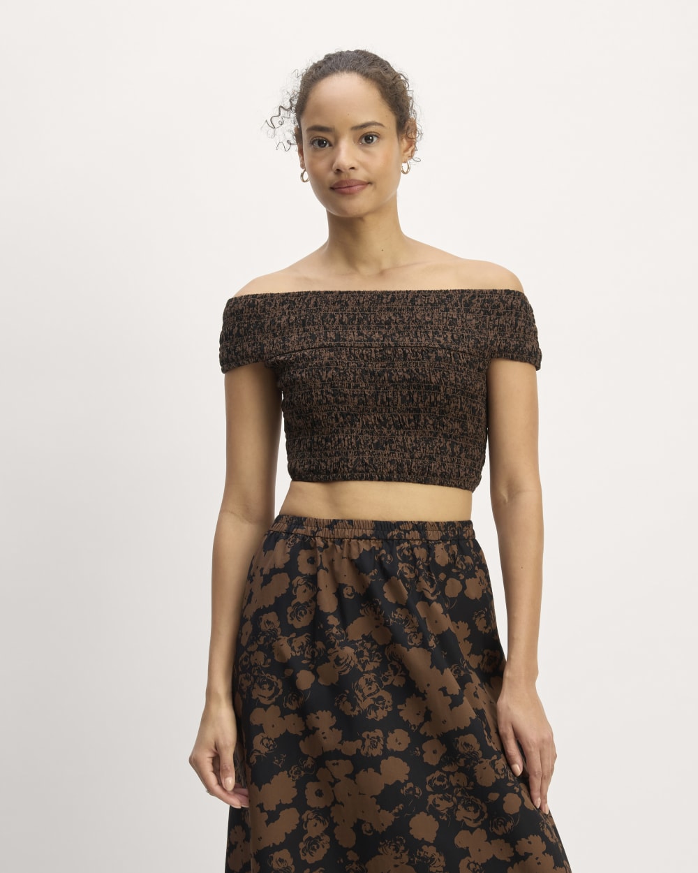 womens-gauze-smock-top-black-cocoa-small-floral | primary