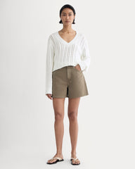 womens-a-line-denim-short-garment-dyed-chocolate | primary