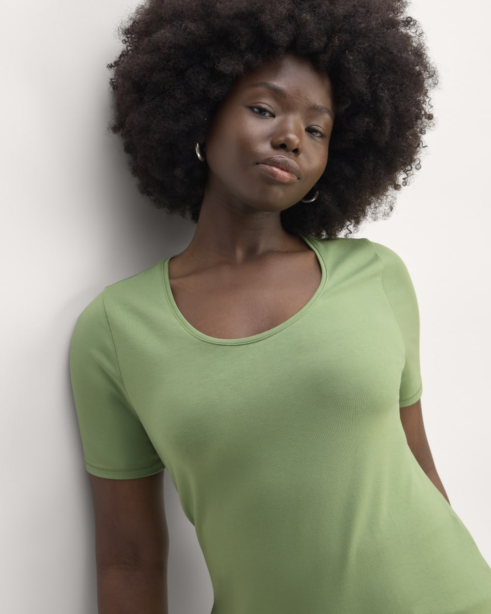 womens-supima-form-scoop-neck-tee-jade-green | primary