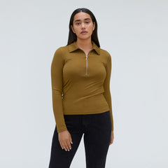 womens-super-soft-zip-polo-tapenade