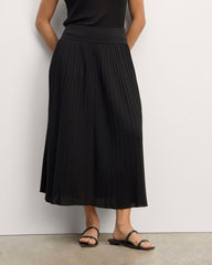 womens-viscose-knit-pleated-skirt-black