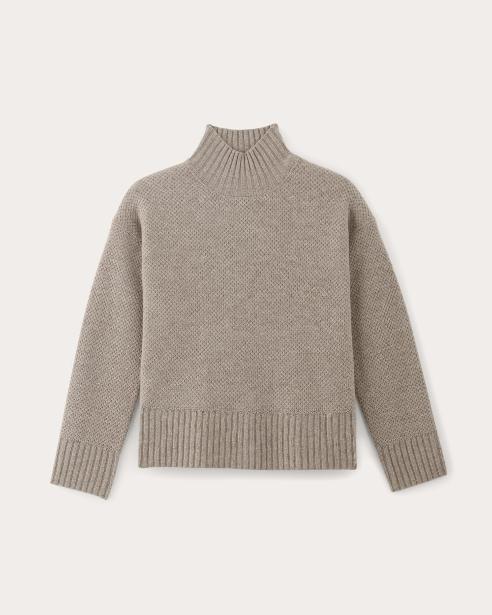 womens-wool-cashmere-honeycomb-funnel-sweater-oatmeal | alt