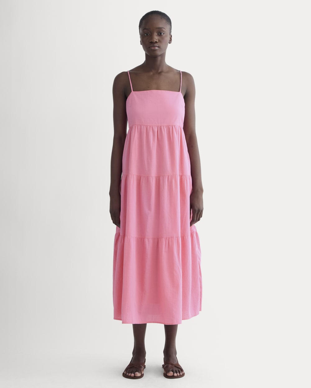 womens-gauze-tiered-dress-deep-pink | primary
