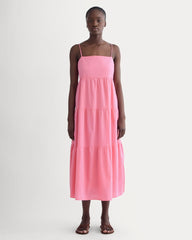 womens-gauze-tiered-dress-deep-pink | primary