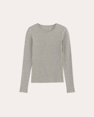 womens-supima-rib-long-sleeve-crew-heathered-grey | alt