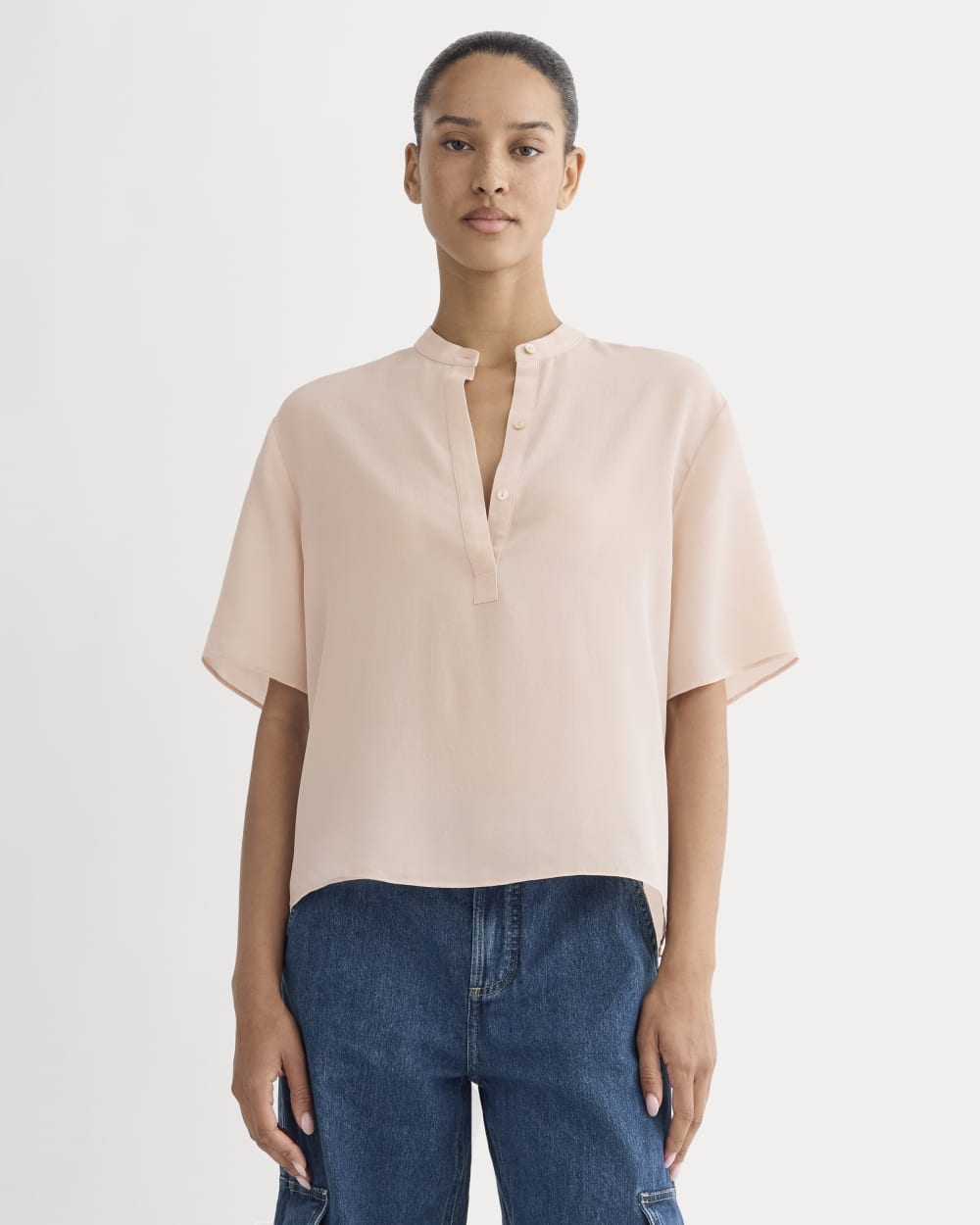 womens-washable-silk-ss-popover-top-soft-rose | primary