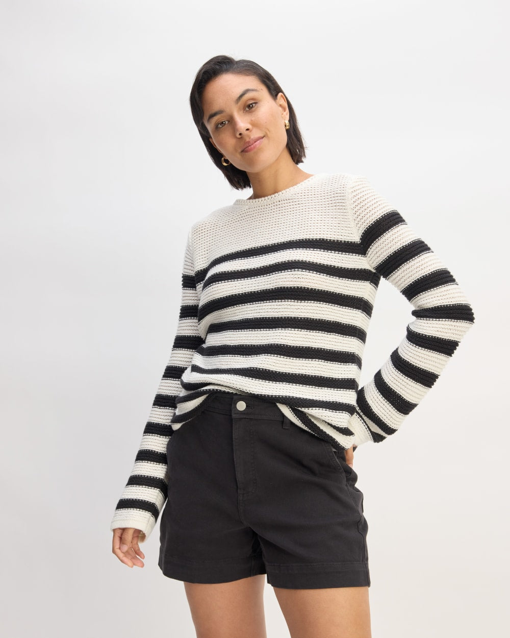 womens-organic-cotton-open-stitch-crew-black-bone | primary