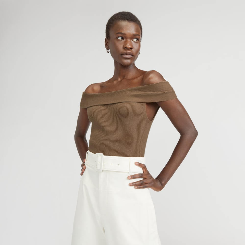 womens-ribbed-cotton-off-shoulder-top-toasted-coconut | primary