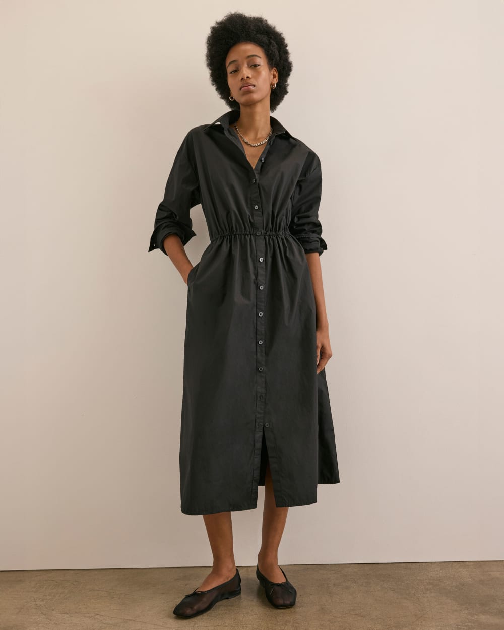 womens-supima-cotton-midi-shirt-dress-black