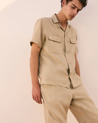 mens-linen-ss-camp-shirt-trench-coat-khaki | alt