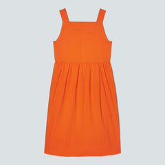 womens-seersucker-midi-dress-bright-orange