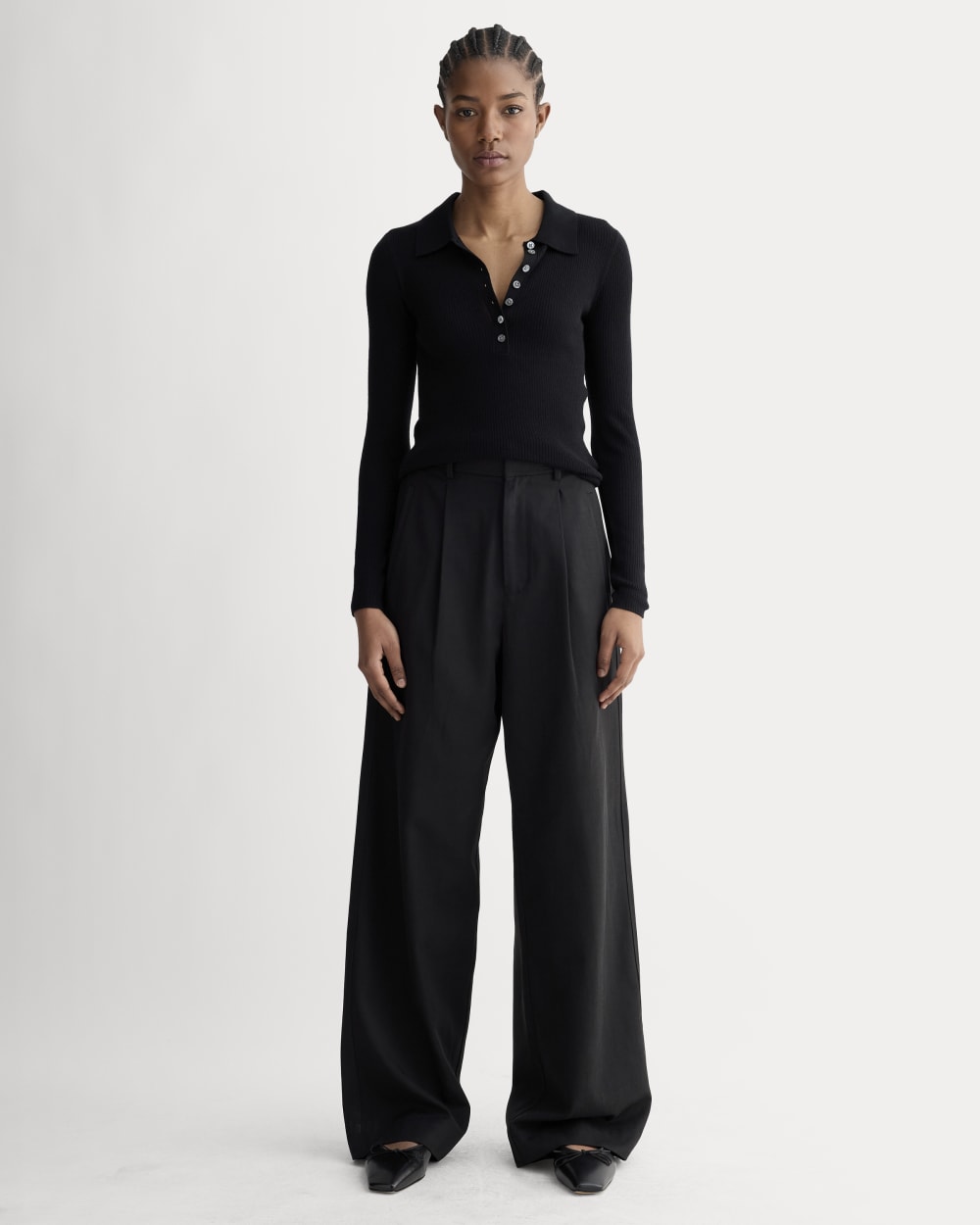 womens-ultrafine-merino-ribbed-polo-black